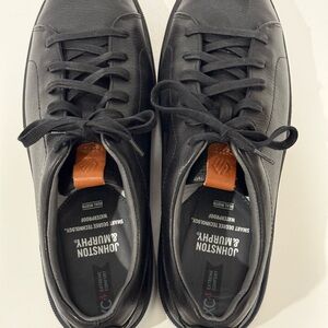 Johnston & Murphy Black Leather Sneakers